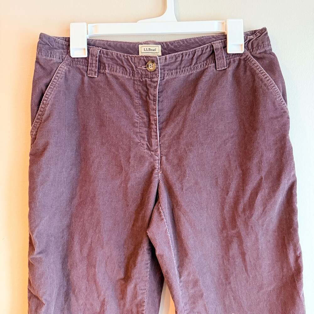 L.L.Bean Women's Purple Corduroy Straight Leg Pants Size 10M Tall - Picture 2 of 6